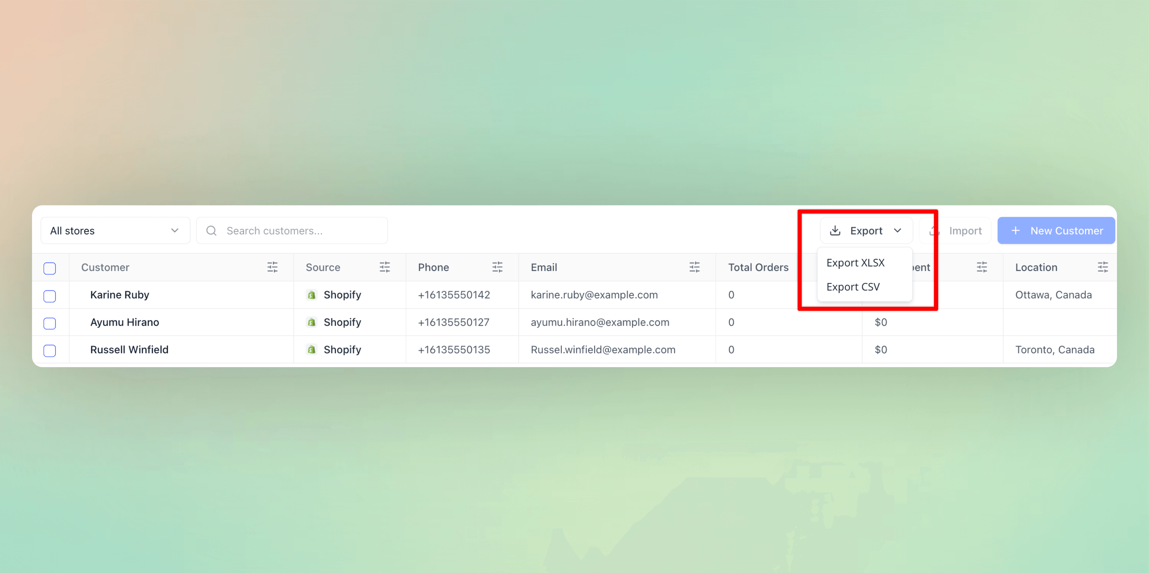 Customer Import and Export Tools banner